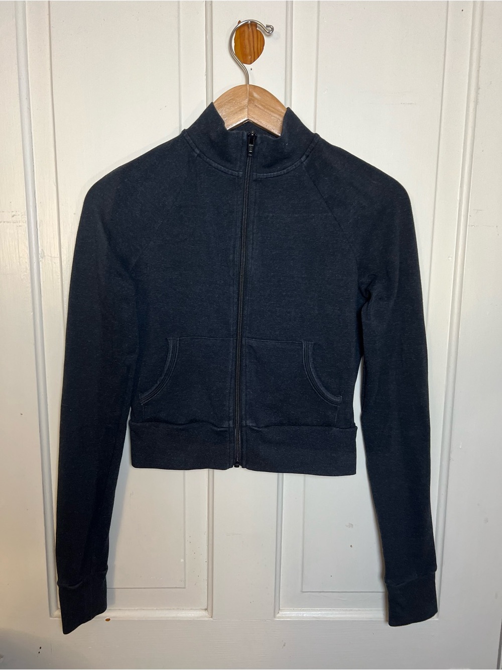 Skims Women’s Long Sleeve Outdoor Track Full Zip Jacket Washed Onyx Size XS